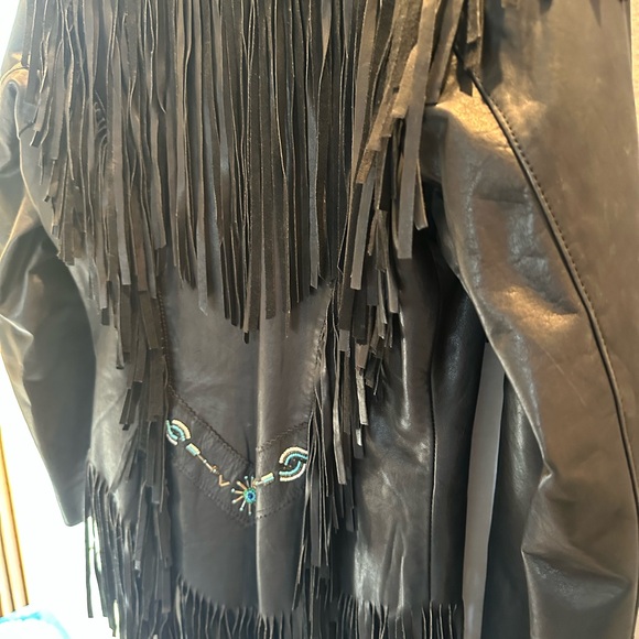 A.M. Bernardo leather beaded coat - Picture 5 of 7